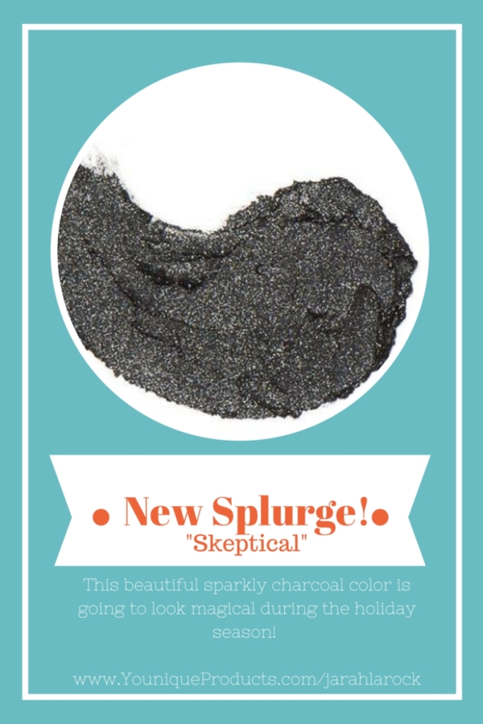 This gorgeous charcoal cream shadow will add a little sparkle to your holiday makeup routine!